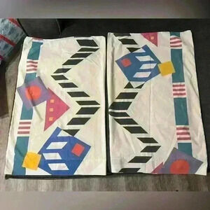 Vintage Dan River Standard Size Pillow Case set, super retro and geometric!